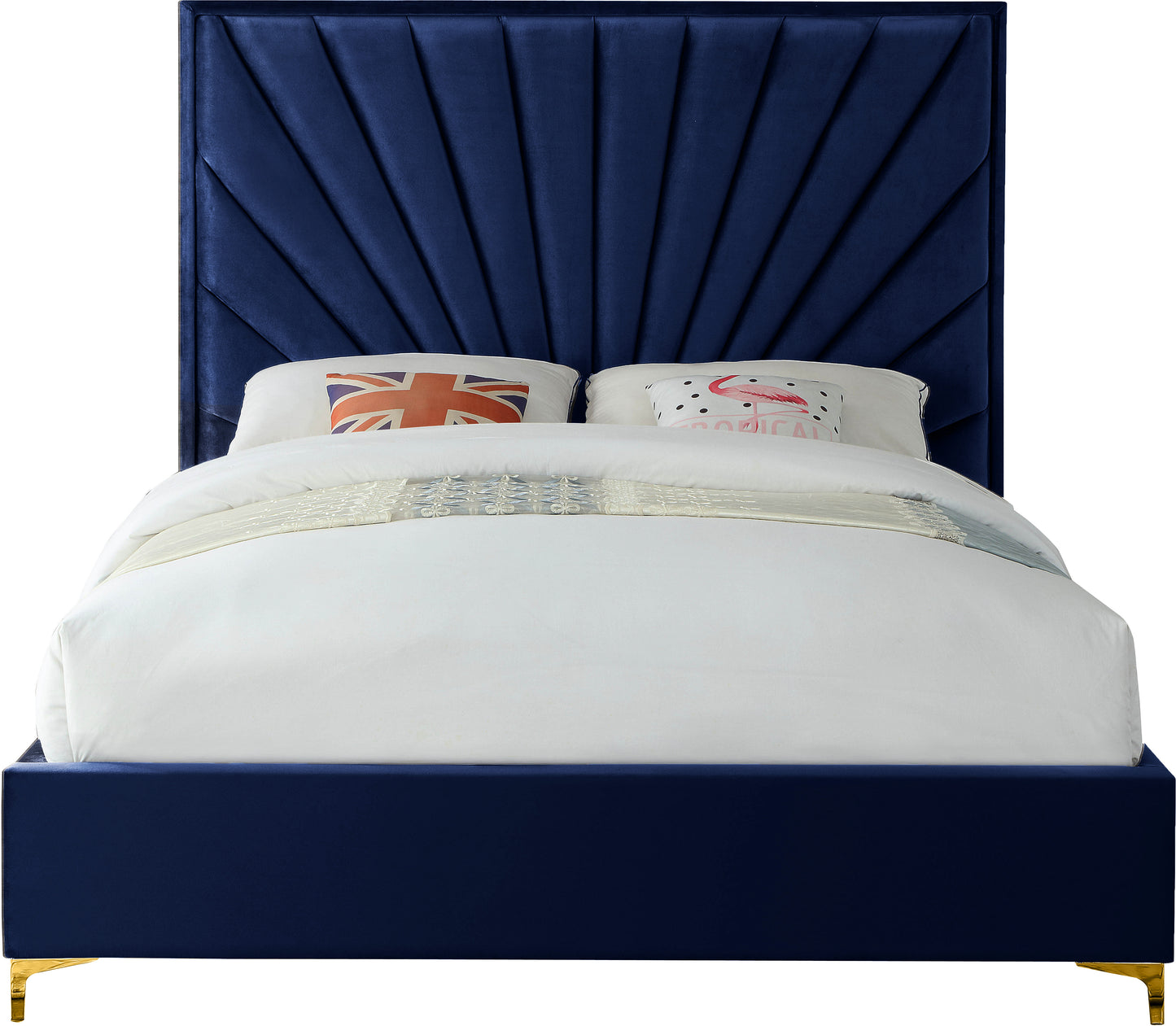 kali navy velvet full bed f