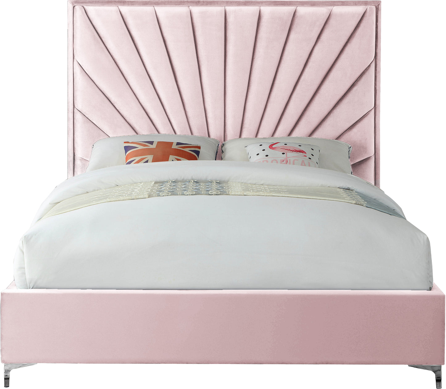 kali pink velvet full bed f