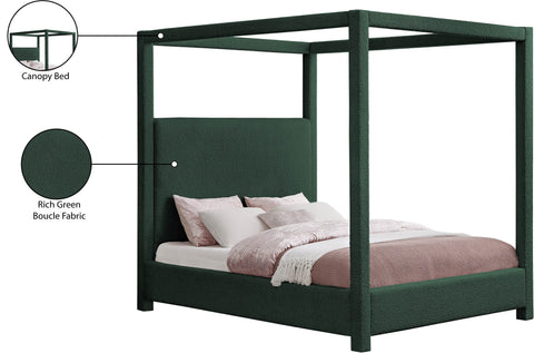Iris Green Boucle Fabric Upholstered Queen Bed, 1 Piece