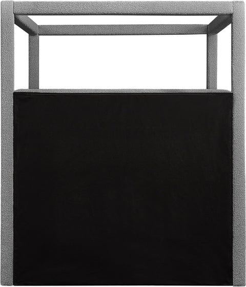 Audrey Grey Boucle Fabric Queen Bed (3 Boxes) Q