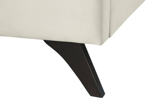 Linden Cream Velvet Upholstered Full Bed, 1 Piece
