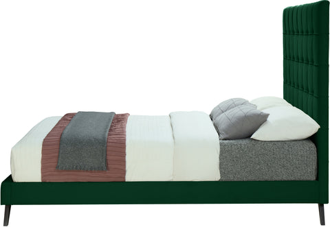 Linden Green Velvet Upholstered Full Bed, 1 Piece