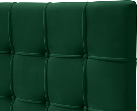Linden Green Velvet Upholstered King Bed, 1 Piece