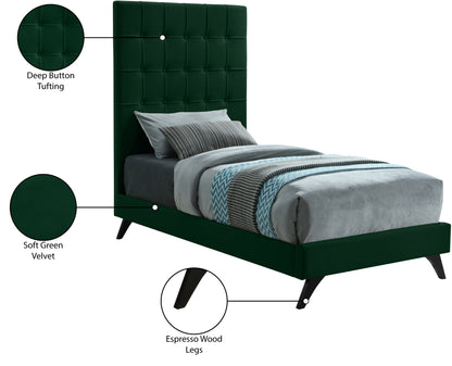 Naya Green Velvet Twin Bed T