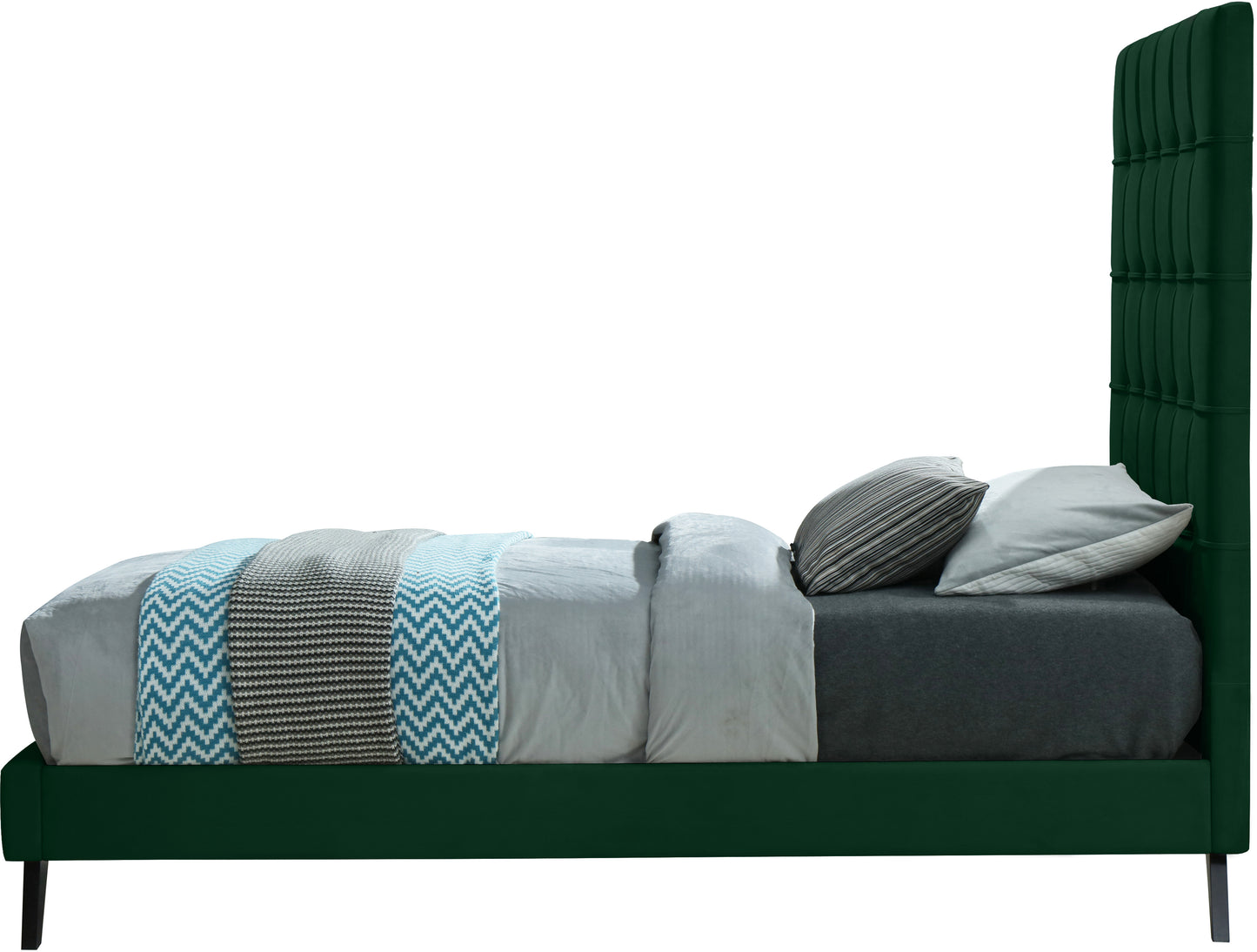 naya green velvet twin bed t