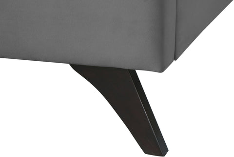Linden Grey Velvet Upholstered Full Bed, 1 Piece
