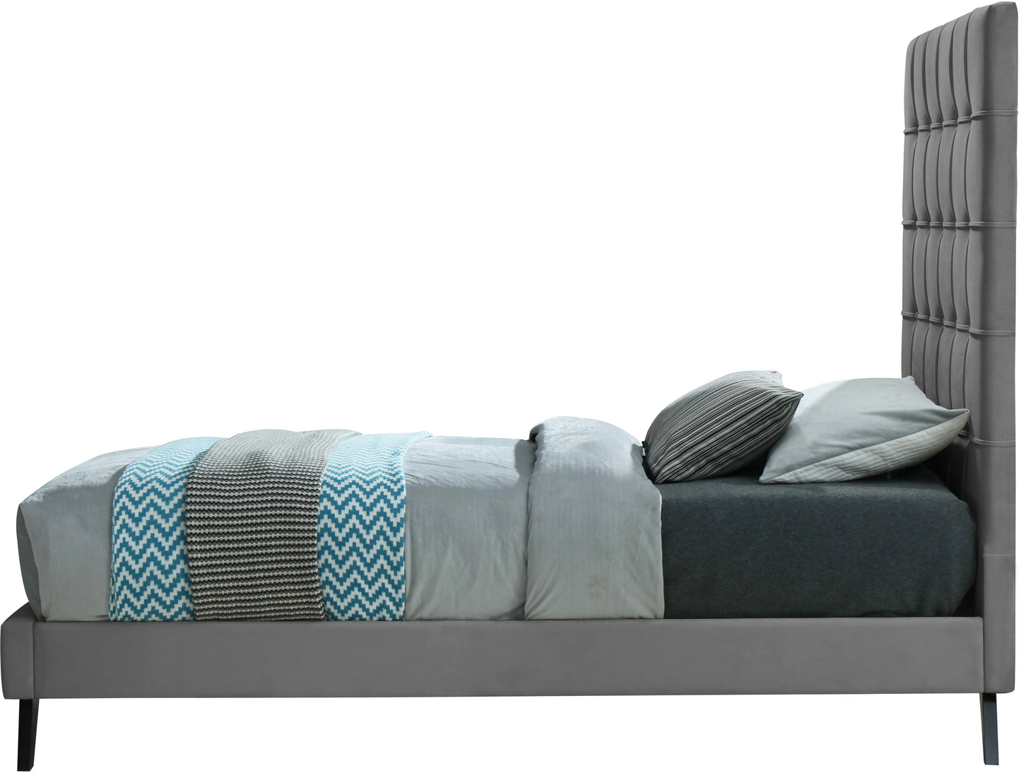 naya grey velvet twin bed t