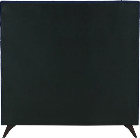 Linden Navy Velvet Upholstered Full Bed, 1 Piece