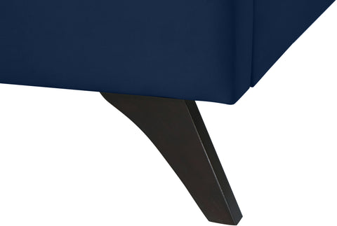 Linden Navy Velvet Upholstered Queen Bed, 1 Piece