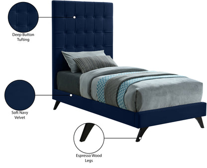 Naya Navy Velvet Twin Bed T