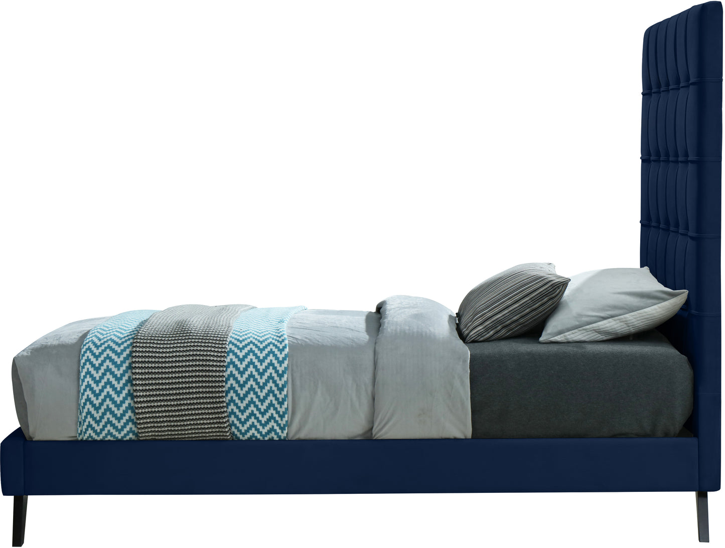 naya navy velvet twin bed t