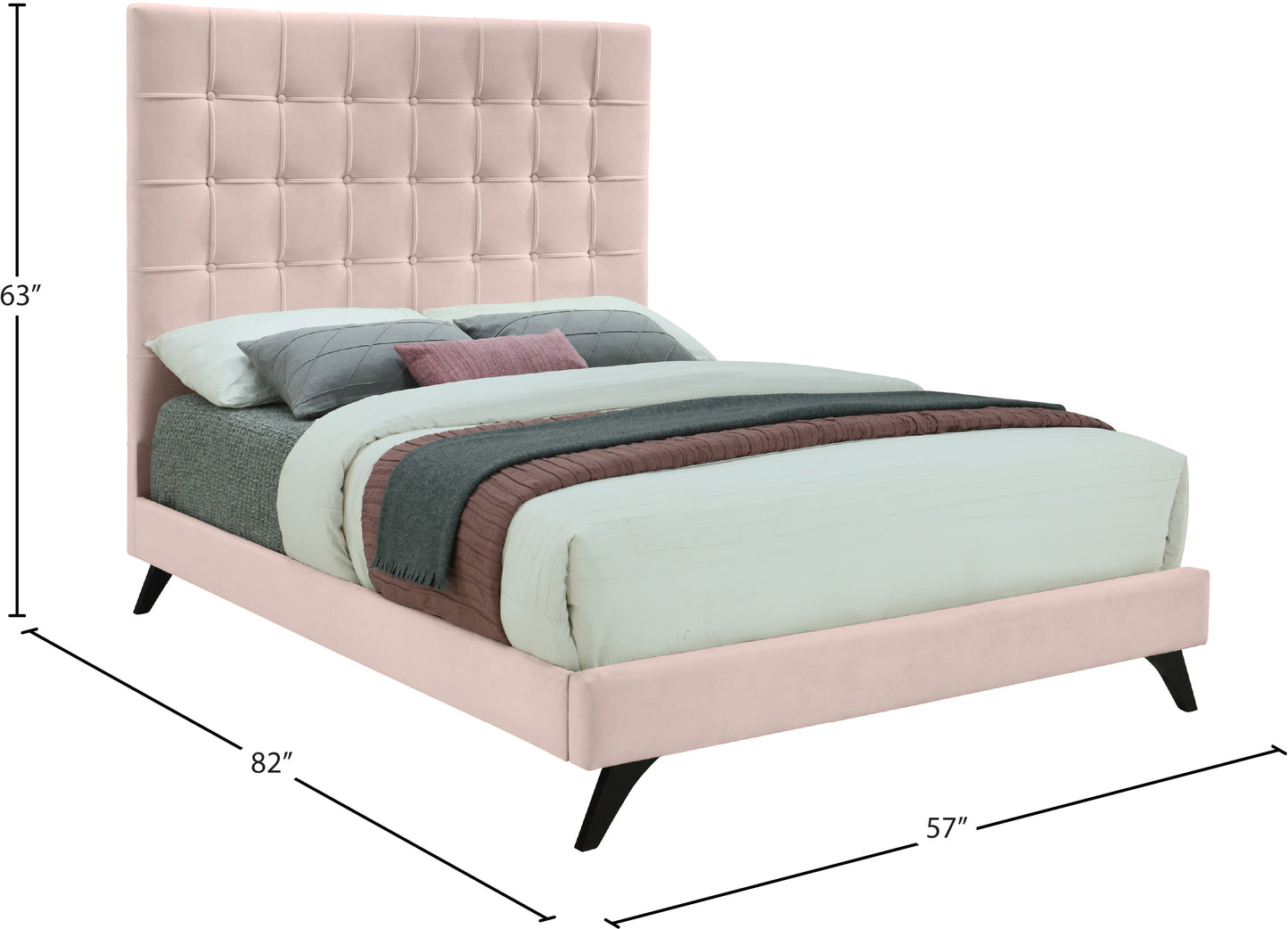 naya pink velvet full bed f