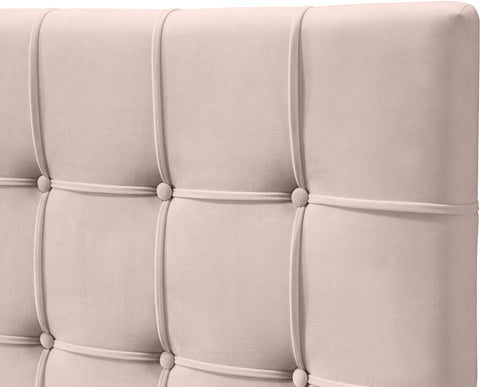 Linden Pink Velvet Upholstered Full Bed, 1 Piece