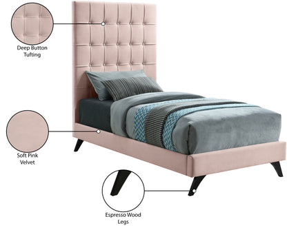 Naya Pink Velvet Twin Bed T