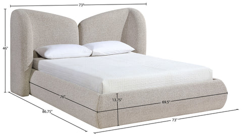 Laurel Beige Chenille Fabric Upholstered Full Bed, 1 Piece