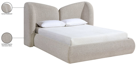 Laurel Beige Chenille Fabric Upholstered Full Bed, 1 Piece