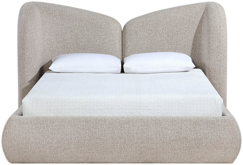 Laurel Beige Chenille Fabric Upholstered Full Bed, 1 Piece