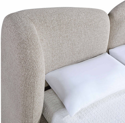 Laurel Beige Chenille Fabric Upholstered Full Bed, 1 Piece