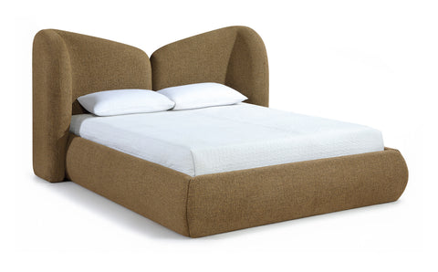 Laurel Brown Chenille Fabric Upholstered Full Bed, 1 Piece