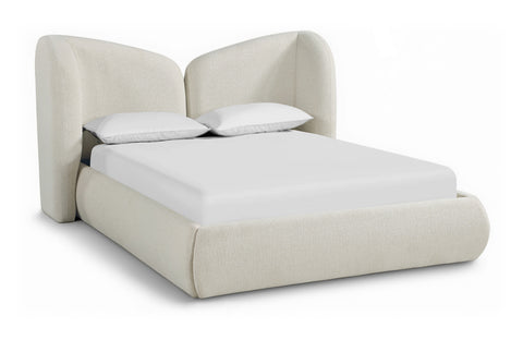 Laurel Cream Chenille Fabric Upholstered Full Bed, 1 Piece