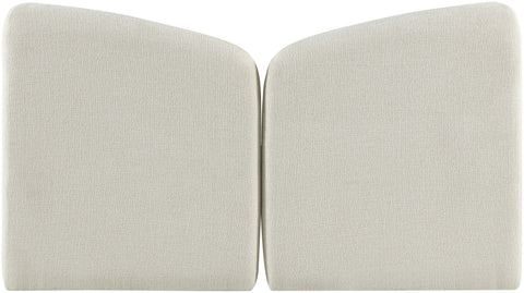 Laurel Cream Chenille Fabric Upholstered King Bed, 1 Piece