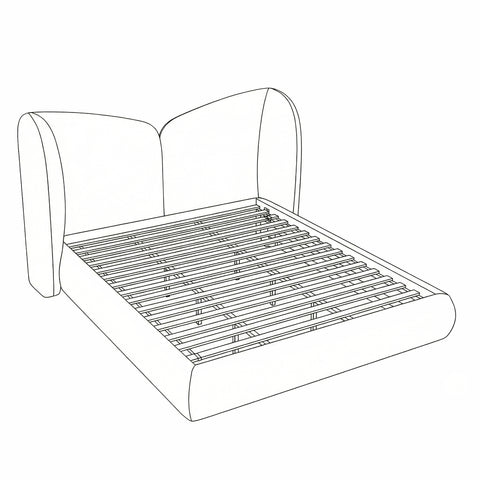 Laurel Cream Chenille Fabric Upholstered King Bed, 1 Piece