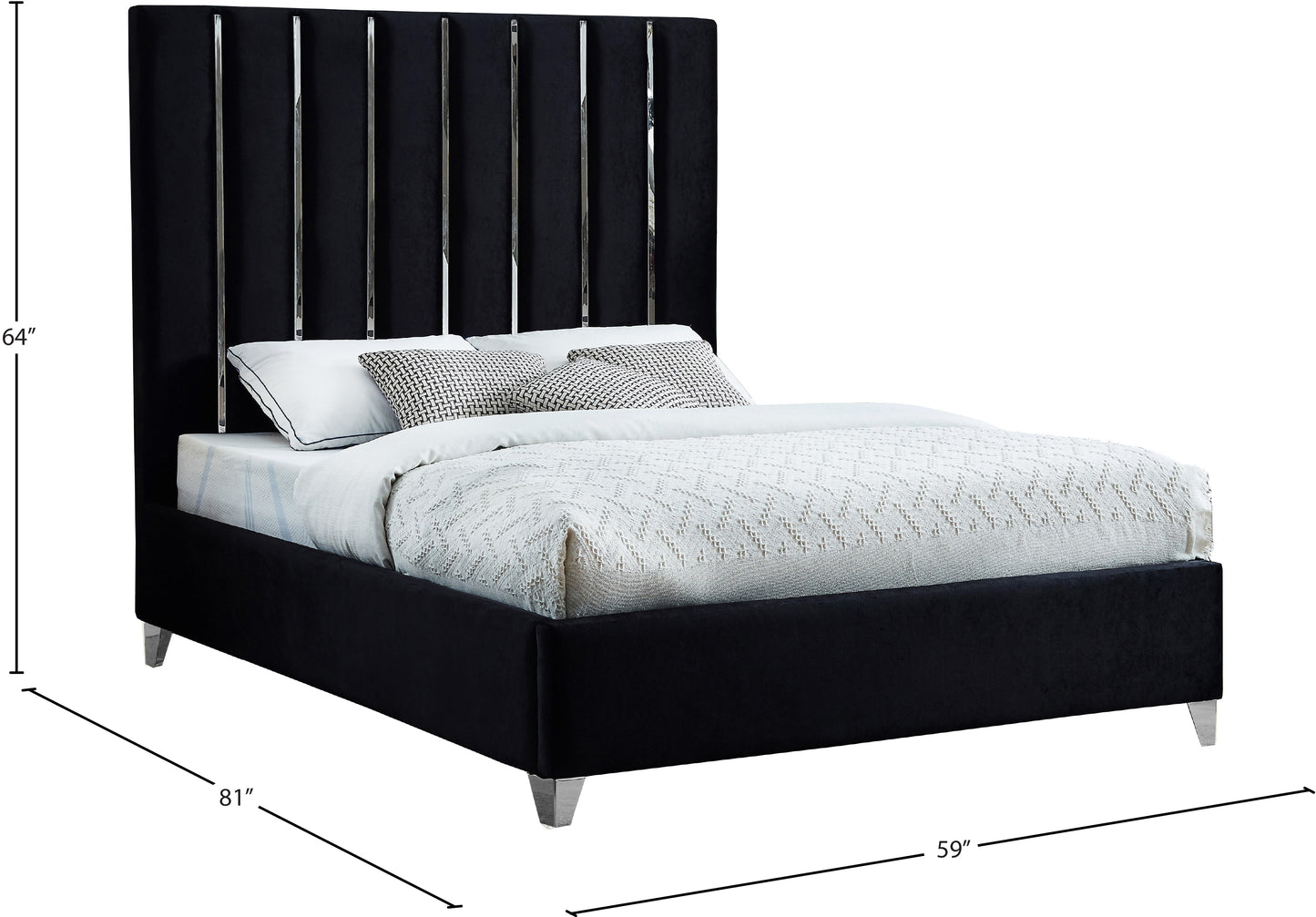 waverly black velvet full bed f