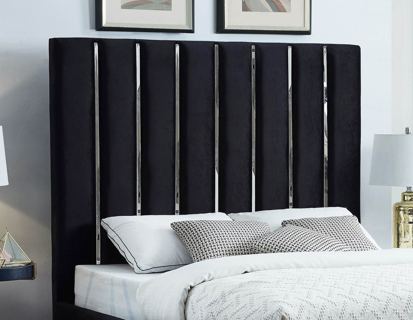 waverly black velvet full bed f