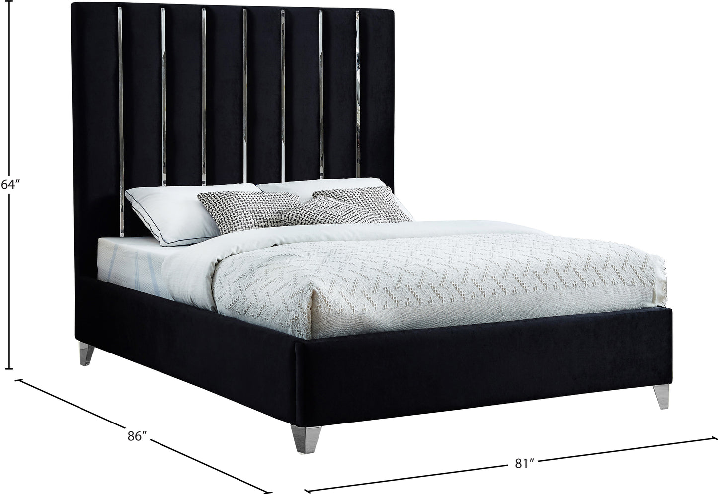 waverly black velvet king bed k