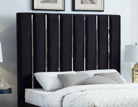 Waverly Black Velvet King Bed K