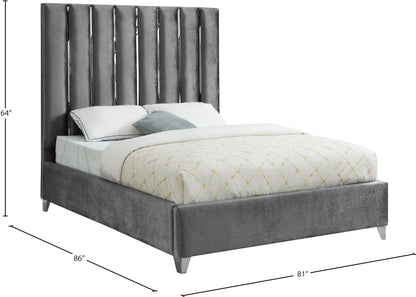 Waverly Grey Velvet King Bed K