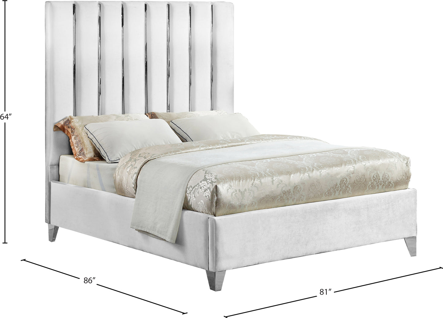 waverly white velvet king bed k