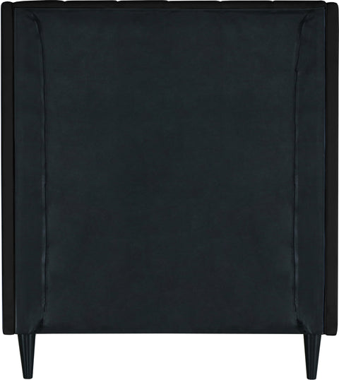 Minimalist Black Velvet Twin Bed T