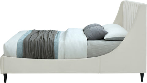 Minimalist Cream Velvet King Bed K