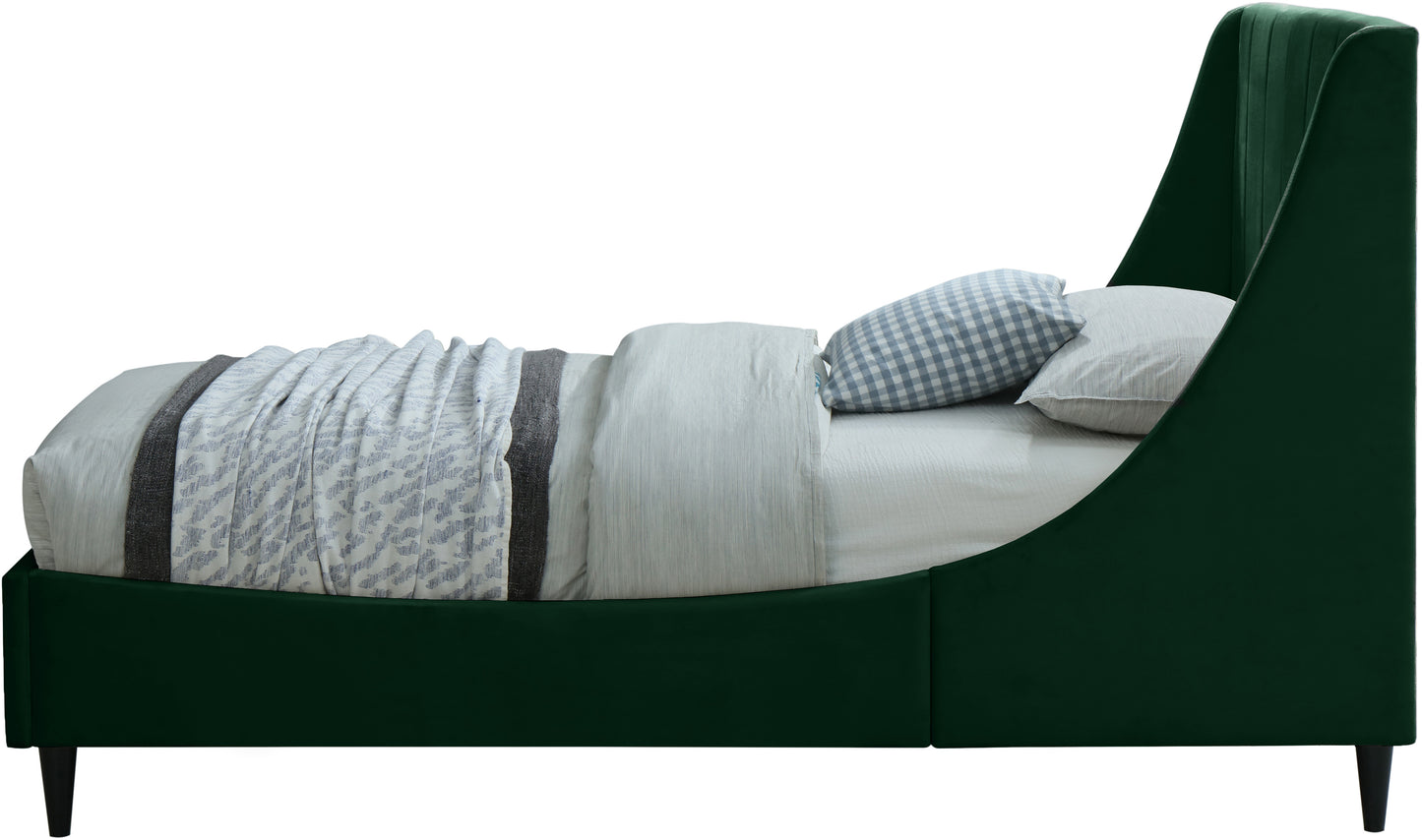 minimalist green velvet twin bed t