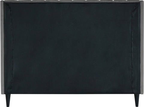 Minimalist Grey Velvet King Bed K