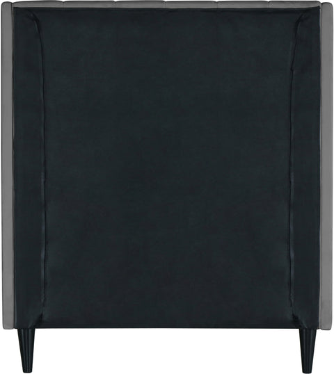 Minimalist Grey Velvet Twin Bed T