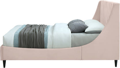 Minimalist Pink Velvet Full Bed F