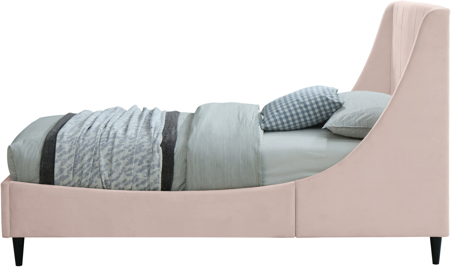 minimalist pink velvet twin bed t