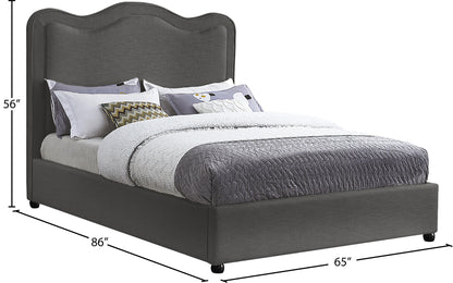 Clover Grey Linen Textured Fabric King Bed K