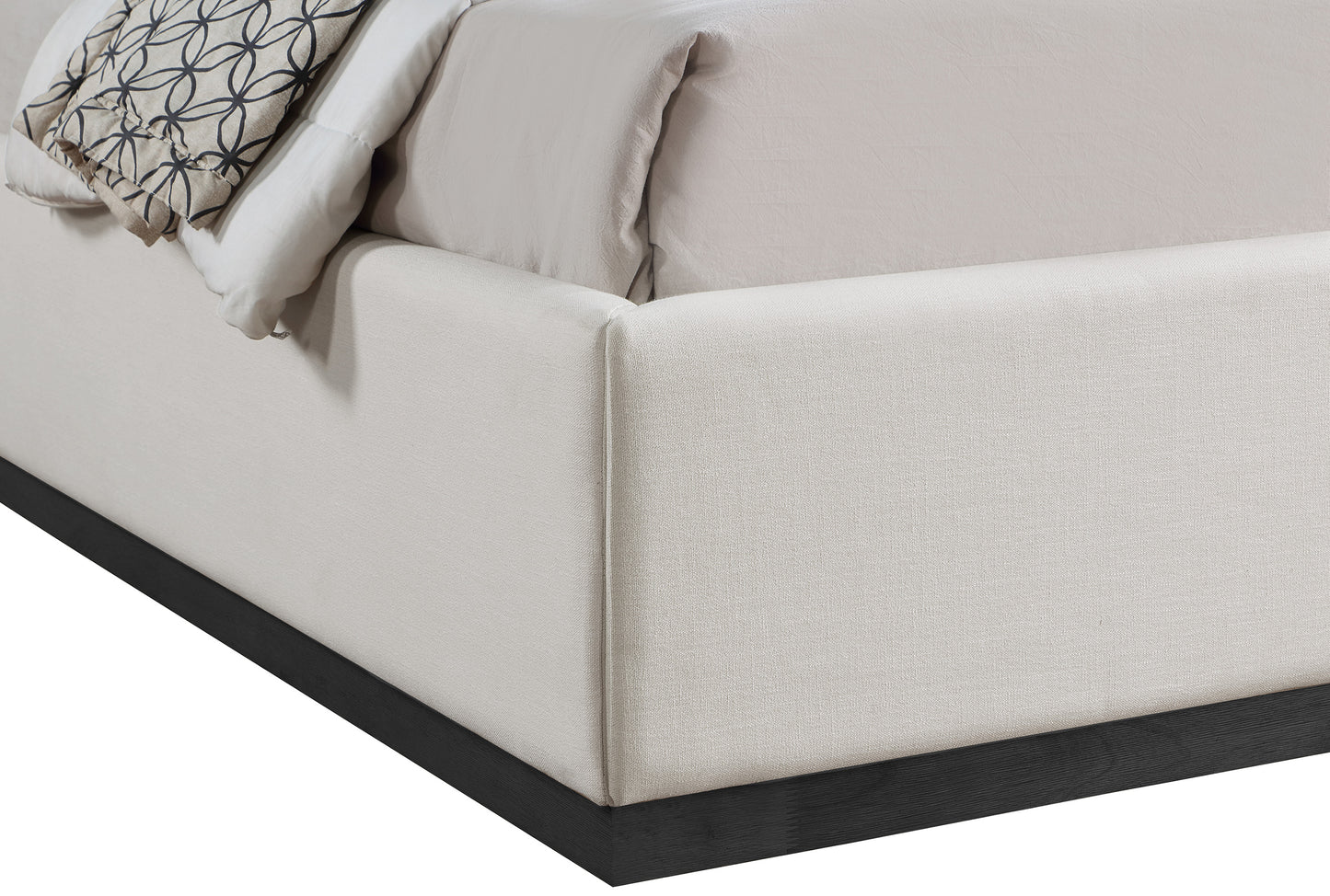 clarion beige linen textured fabric king bed k