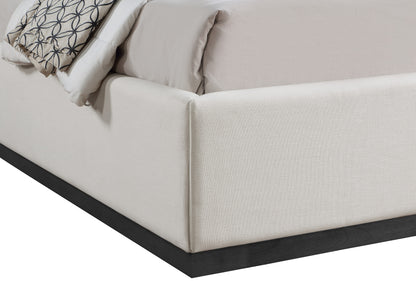 Clarion Beige Linen Textured Fabric King Bed K