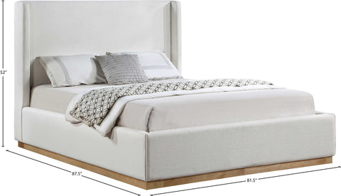 Clarion Cream Linen Textured Fabric King Bed K