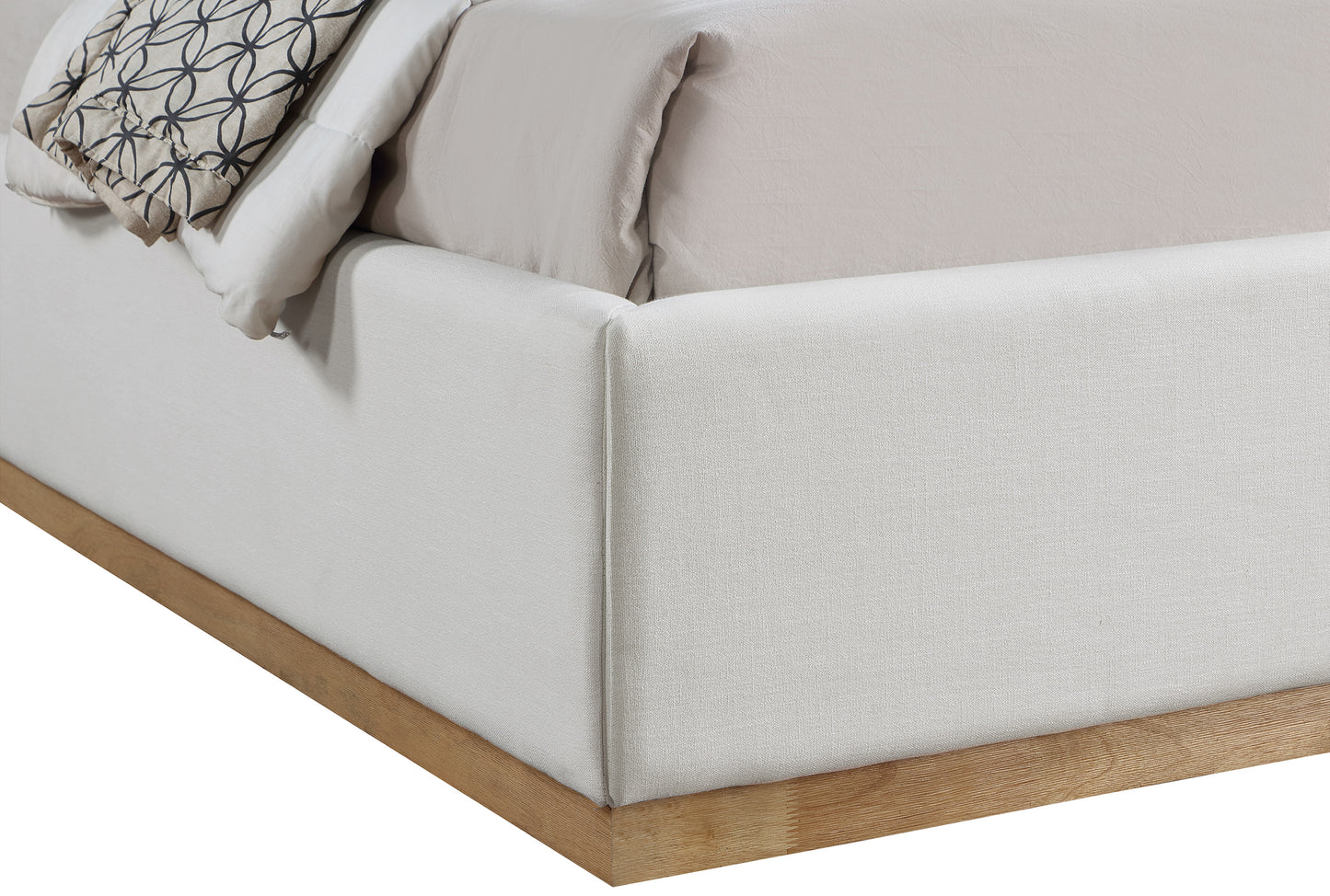 clarion cream linen textured fabric king bed k