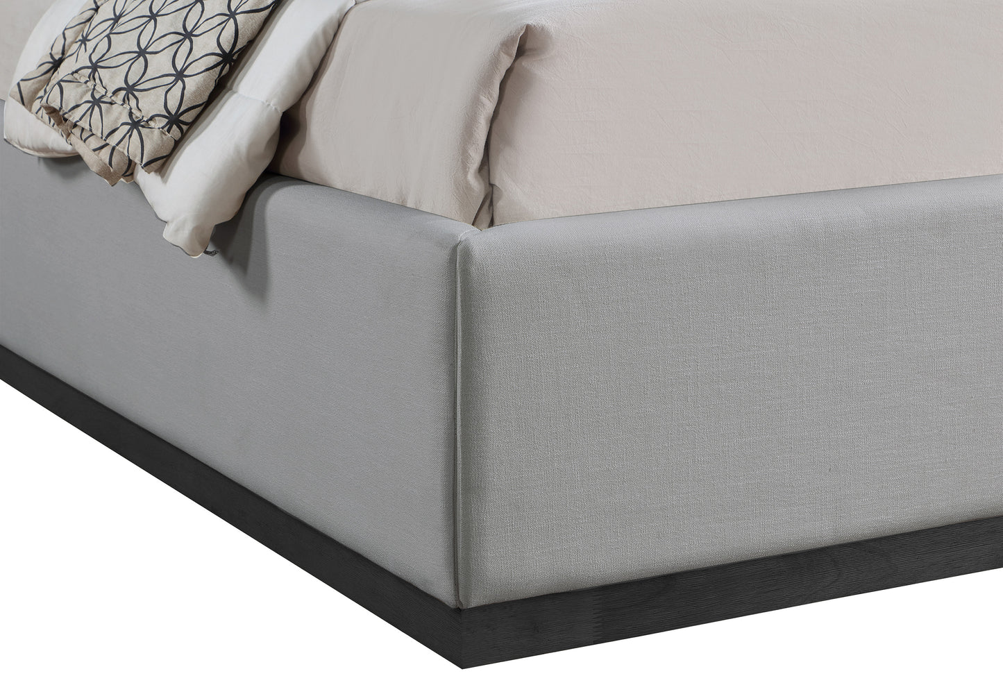 clarion grey linen textured fabric king bed k