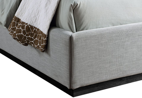 Clarion Grey Linen Textured Fabric Twin Bed T