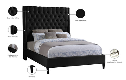 Niagara Black Velvet King Bed K