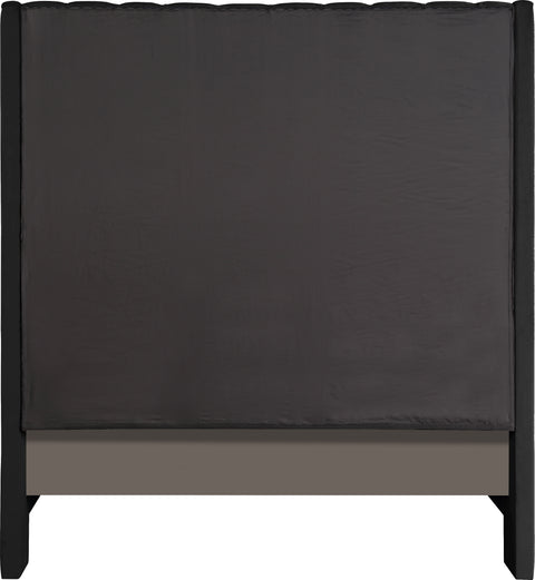 Amara Black Velvet Upholstered Queen Bed, 1 Piece (Style 2)