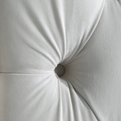Amara Cream Velvet Upholstered Full Bed, 1 Piece (Style 2)