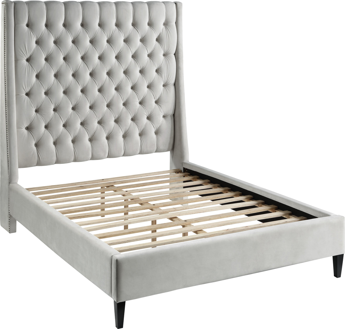 niagara cream velvet king bed k